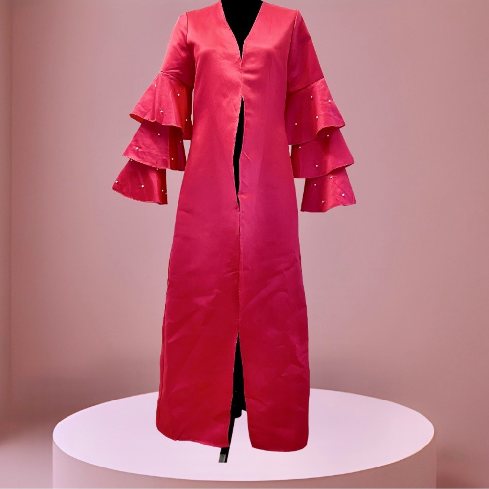 Pink Raffle sleeves Kimono/ Kaftan